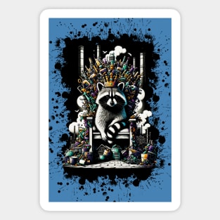 Throne of Trash: The Raccoon King Magnet